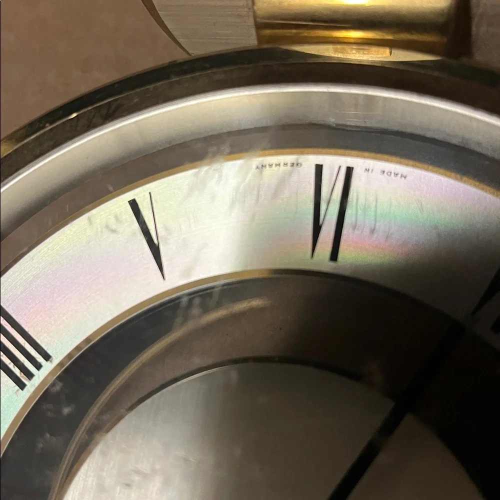 Elegant Gold and Silver Table Clock
